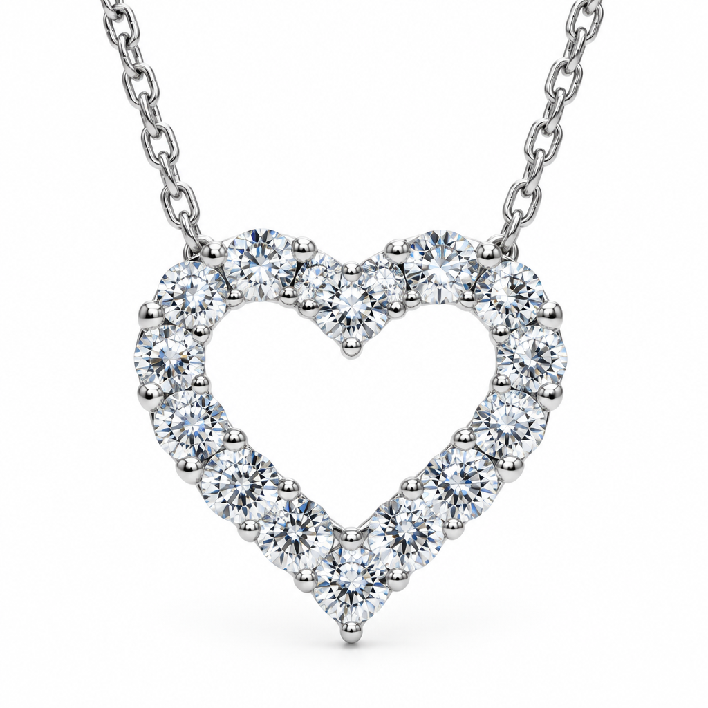 Close-up of the Vivienne pendant's solitaire stone and setting.